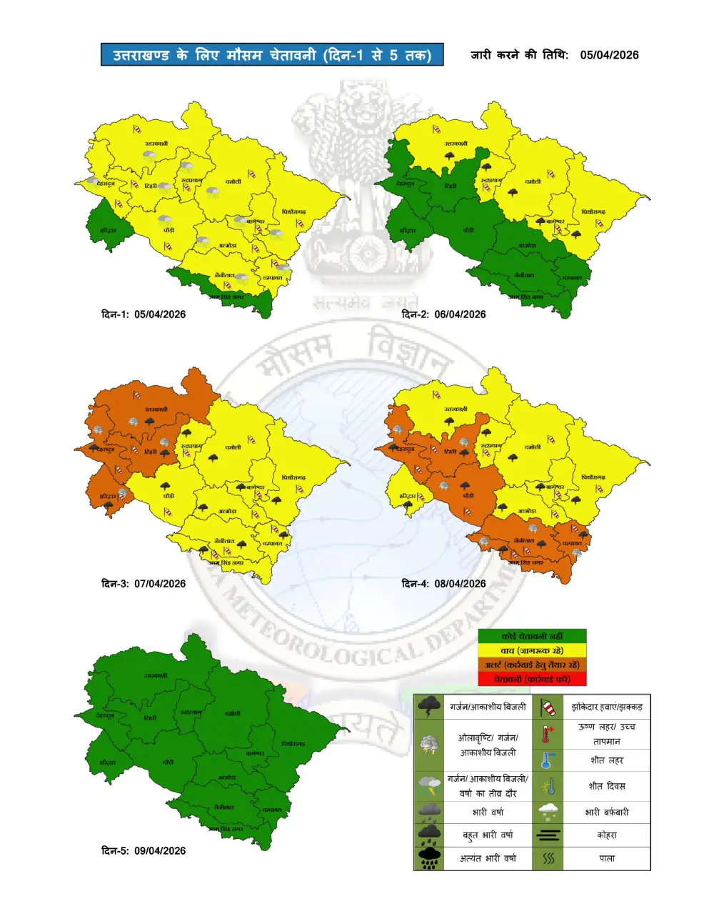 Uttarakhand Weather Update: अगले 48 घंटे भारी, पहाड़ से लेकर मैदान तक बारिश और ओलावृष्टि का अलर्ट 1 Uttarakhand Weather Update: अगले 48 घंटे भारी, पहाड़ से लेकर मैदान तक बारिश और ओलावृष्टि का अलर्ट