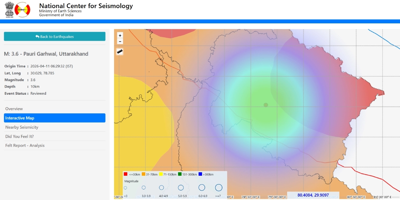Earthquake in Uttarakhand: पौड़ी गढ़वाल में लगातार दो झटके, सहमे लोग 1 Earthquake in Uttarakhand: पौड़ी गढ़वाल में लगातार दो झटके, सहमे लोग